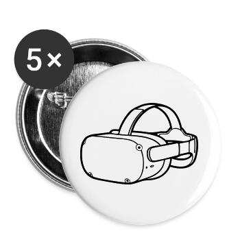 VR Brille Headset Grafik - Buttons groß 56 mm (5er Pack) - Weiß - Vorne
