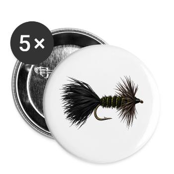 Wooly Bugger Streamer - Buttons groß 56 mm (5er Pack) - Weiß - Vorne