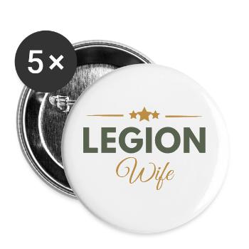 Legion-Ehefrau - Buttons groß 56 mm (5er Pack) - Weiß - Vorne