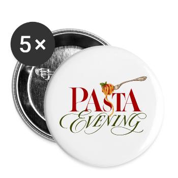 Pasta Evening Pasta Abend - Buttons groß 56 mm (5er Pack) - Weiß - Vorne