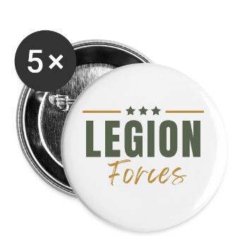 Legionstruppen - Buttons groß 56 mm (5er Pack) - Weiß - Vorne
