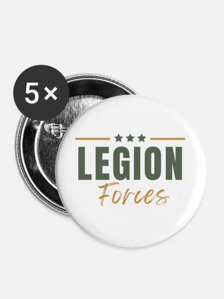 Legionstruppen - Buttons groß 56 mm (5er Pack) - Weiß