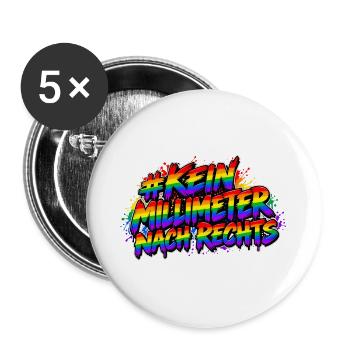 Kein Millimeter Nach Rechts Rainbow - Buttons groß 56 mm (5er Pack) - Weiß - Vorne