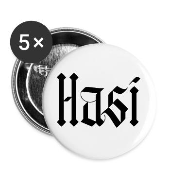 hasi / gothik stil  - Buttons groß 56 mm (5er Pack) - Weiß - Vorne