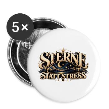 Sternenhimmel & Ruhe Geschenk für Sternengucker - Buttons groß 56 mm (5er Pack) - Weiß - Vorne