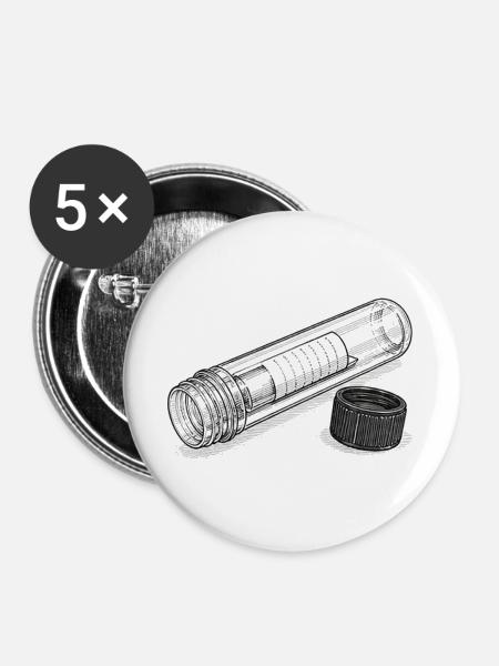 Geocaching PETling - Buttons groß 56 mm (5er Pack) - Weiß
