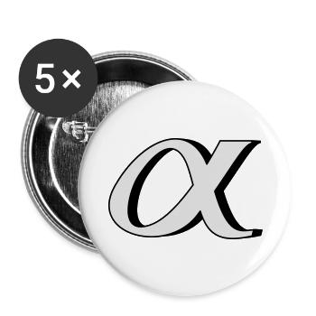 alpha - Buttons groß 56 mm (5er Pack) - Weiß - Vorne