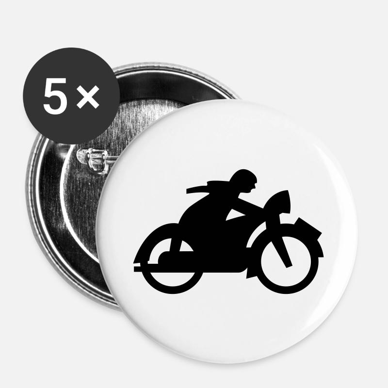 Motorcycle - Buttons large 2.2''/56 mm (5-pack) - white