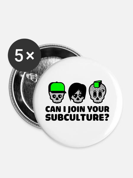 subculture - Buttons groß 56 mm (5er Pack) - Weiß