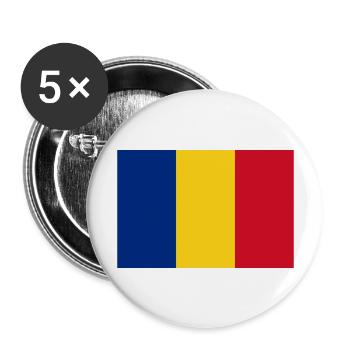 Roumanie, la Roumanie, drapeau, drapeau - Lot de 5 grands badges (56 mm) - blanc - Devant