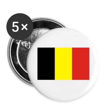 Belgien - Buttons groß 56 mm (5er Pack) - Weiß - Vorne