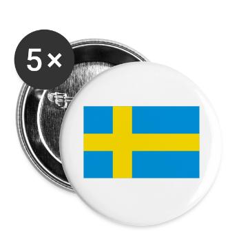 Sweden - Buttons large 2.2''/56 mm (5-pack) - white - Front