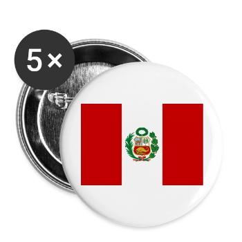 Peru flag banner - Buttons large 2.2''/56 mm (5-pack) - white - Front