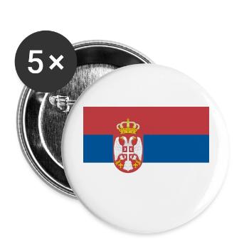 serbia - Lot de 5 grands badges (56 mm) - blanc - Devant