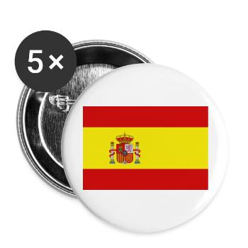 Spain truecolor Flag 2160px - Buttons large 2.2''/56 mm (5-pack) - white - Front