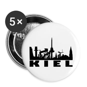 skyline kiel - Buttons groß 56 mm (5er Pack) - Weiß - Vorne