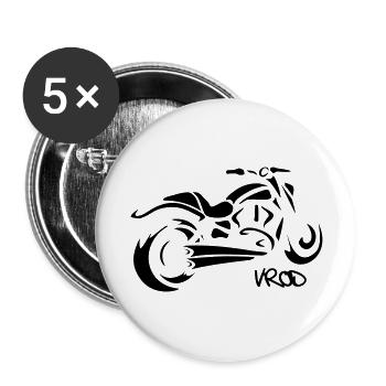 hd vrod - Buttons groß 56 mm (5er Pack) - Weiß - Vorne