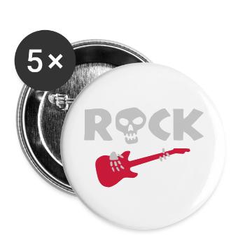 rock_skeleton - Lot de 5 grands badges (56 mm) - blanc - Devant