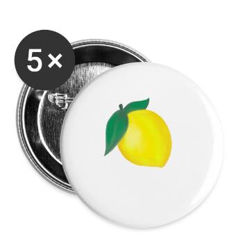 Zitrone - Buttons groß 56 mm (5er Pack) - Weiß - Vorne