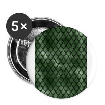Green Snake Serpent Reptile Pattern - Buttons large 2.2''/56 mm (5-pack) - white - Front