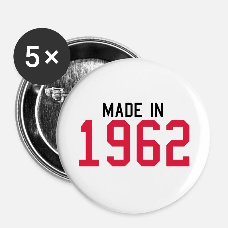 1962 - Buttons large 2.2''/56 mm (5-pack) - white