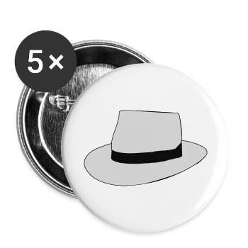 white hat - Buttons groß 56 mm (5er Pack) - Weiß - Vorne
