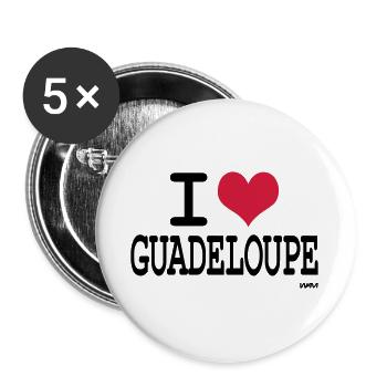 ich liebe die Guadeloupe by wam - Buttons groß 56 mm (5er Pack) - Weiß - Vorne