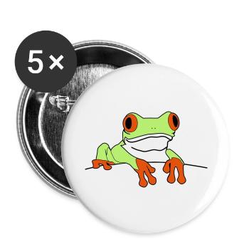 frosch - Buttons groß 56 mm (5er Pack) - Weiß - Vorne