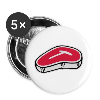 T-Bone Steak - Buttons groß 56 mm (5er Pack) - Weiß - Vorne