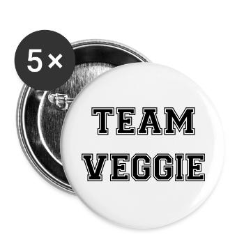 Team Veggie - Buttons groß 56 mm (5er Pack) - Weiß - Vorne