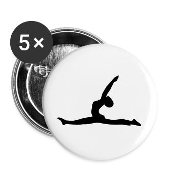 fitness - Buttons groß 56 mm (5er Pack) - Weiß - Vorne
