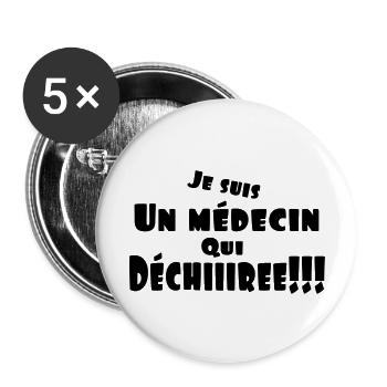 un médecin qui déchire - Lot de 5 grands badges (56 mm) - blanc - Devant