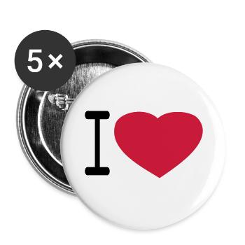 iloveseul - Buttons groß 56 mm (5er Pack) - Weiß - Vorne