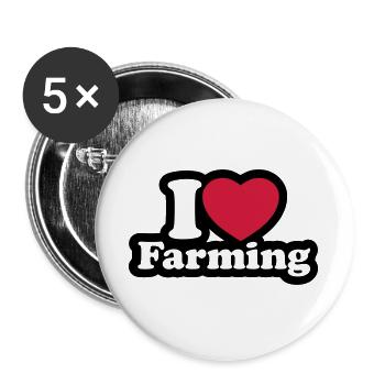 I love farming - Buttons groß 56 mm (5er Pack) - Weiß - Vorne