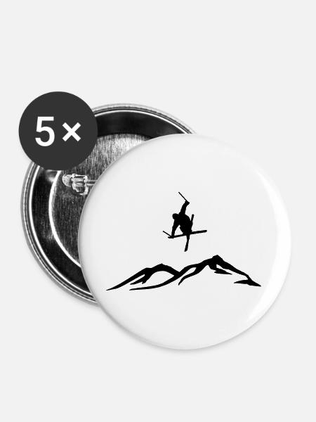 Ski freestyle - Buttons large 2.2''/56 mm (5-pack) - white