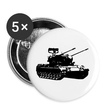 Panzer Gepard , Tank, Militär, Militärisch, (25) - Buttons groß 56 mm (5er Pack) - Weiß - Vorne