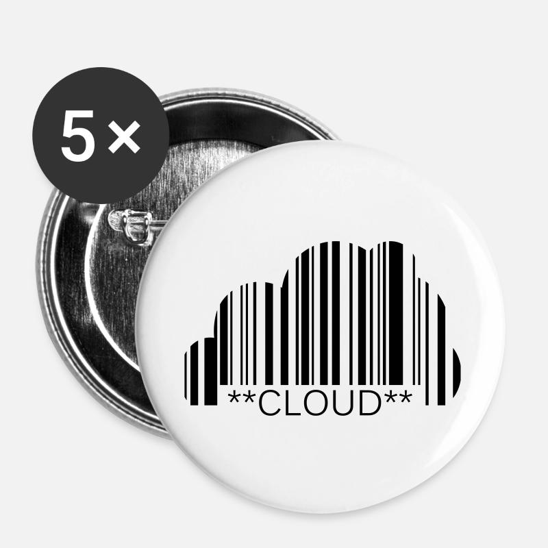 VapeCode Cloud - Lot de 5 grands badges (56 mm) - blanc