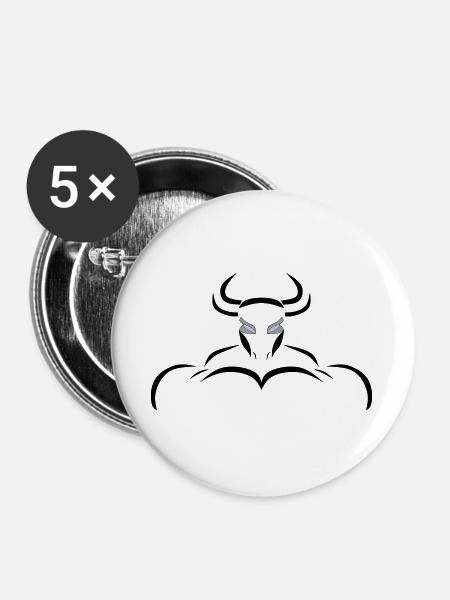 Alpha-Taurus - Buttons groß 56 mm (5er Pack) - Weiß