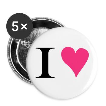 I love 2 - Buttons groß 56 mm (5er Pack) - Weiß - Vorne