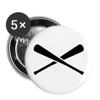 baseball_x_1c - Buttons groß 56 mm (5er Pack) - Weiß - Vorne