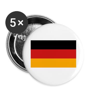 drapeau de l'allemagne - Lot de 5 grands badges (56 mm) - blanc - Devant