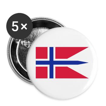 norway flag - Buttons groß 56 mm (5er Pack) - Weiß - Vorne