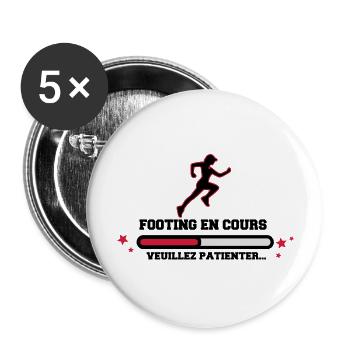 FOOTING EN COURS WOMAN - Lot de 5 grands badges (56 mm) - blanc - Devant