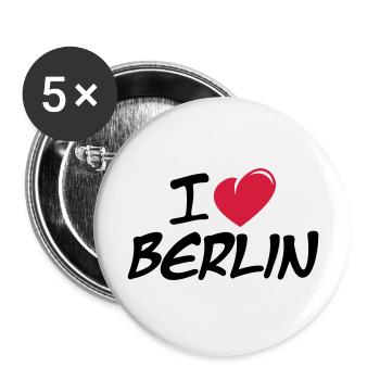 I love Berlin / Ich liebe Berlin - Buttons large 2.2''/56 mm (5-pack) - white - Front