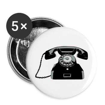 Oldschool Telefon - Buttons groß 56 mm (5er Pack) - Weiß - Vorne