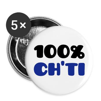 Ch'ti 100% (V) - Buttons groß 56 mm (5er Pack) - Weiß - Vorne