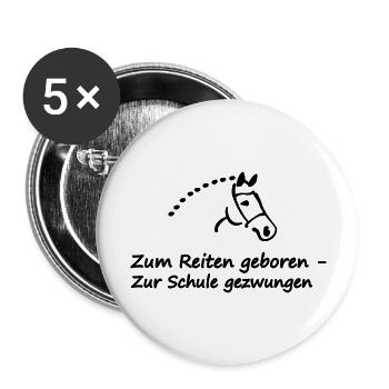 horse - Buttons large 2.2''/56 mm (5-pack) - white - Front