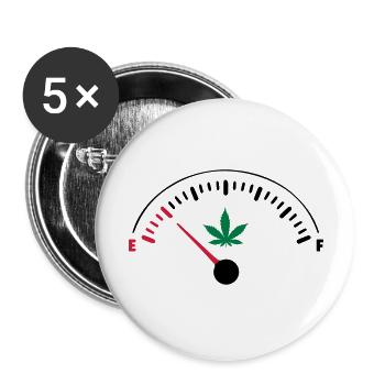 EMPTY Ganja - Buttons groß 56 mm (5er Pack) - Weiß - Vorne
