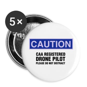 Drone Pilot - Buttons large 2.2''/56 mm (5-pack) - white - Front