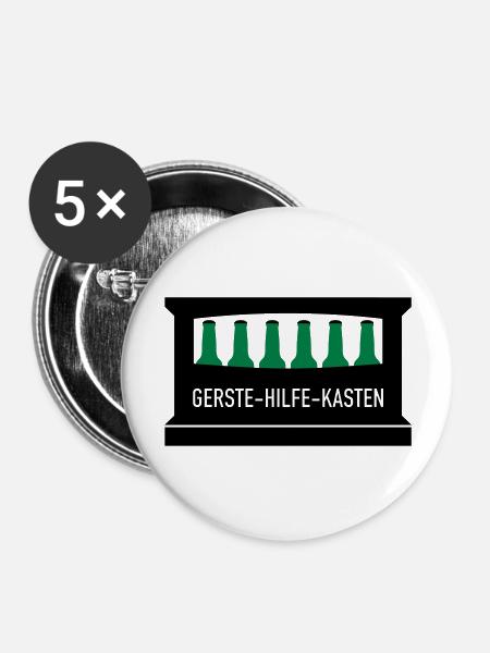 Gerste Hilfe Kasten - Buttons groß 56 mm (5er Pack) - Weiß